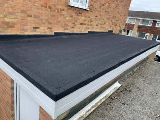 This is a photo of a flat roof installation carried out in Folkestone Kent by Folkestone Roofing Services