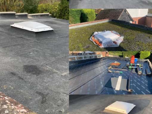 This is a photo of a felt roofing installation carried out in Folkestone Kent by Folkestone Roofing Services