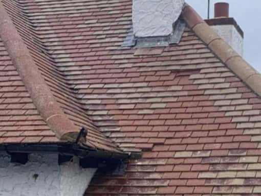 This is a photo of a roof needing repairs in Folkestone Kent